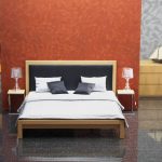 dizajnová posteľ Tanya s koženým čelom, dub, nábytok na mieru, Brik Kremnica